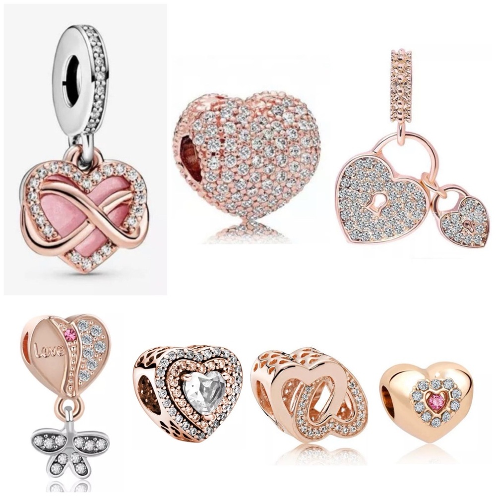7 Sparkling Heart Collection Charm Bundle Sets